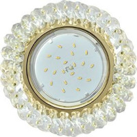 Ecola GX53 H4 св-к Стекло Круг с хрусталиками прозрачный золото 56x120 FD53RYECB (10!)