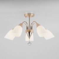 EUROSVET Люстра 5x40W 650х400 металл белый/золото/прозрачный Ellene 30149/5