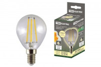 TDM Лампа св/д Филамент Шар E14 6W 2700K 2K G45-6Вт-230В-2700К–E14 (10!) SQ0340-0277