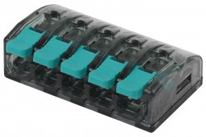 ЭРА клемма СМК с рычагом 221-415 5х(0,5-4мм2) 24А NO-224-48 тип WAGO (уп.100шт, цена за шт)