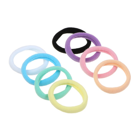 Резинки для волос ЮНИLOOK 50шт, d4см полиэстер, 8 цветов, ACS-85
