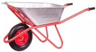 Тачка строительная одноколёсная "Оптимал" 110л, г/п 200 кг, кузов 0,8 мм (Россия)