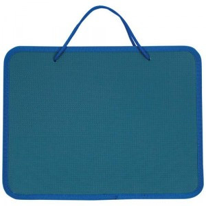 Папка портфель на молнии синий с ручками