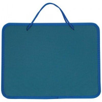 Папка портфель на молнии синий с ручками