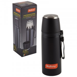 Термос NERO 0,35л универс, с чашкой и силикон.ремешком д/переноски 5241 Mallony