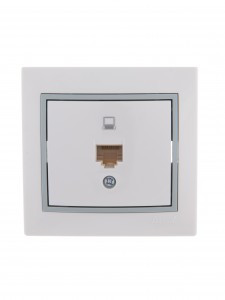 Lezard Мира роз. компьют. СУ 1 мест. бел. с серой вставкой (RJ45) (корпус PC) 701-0215-139