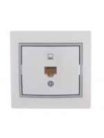 Lezard Мира роз. компьют. СУ 1 мест. бел. с серой вставкой (RJ45) (корпус PC) 701-0215-139