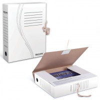 Папка архивная с завязками, микрогофрокартон, 75 мм, до 700 листов, белая, BRAUBERG, 124850