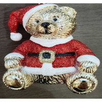 Шар SFOP21032-B 1шт 11см Мишка золотой в красной шапке, куртке (288)