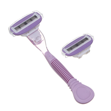 PROWAY Станок для бритья женский (5 лезвий) + 2 сменных кассеты, пластик