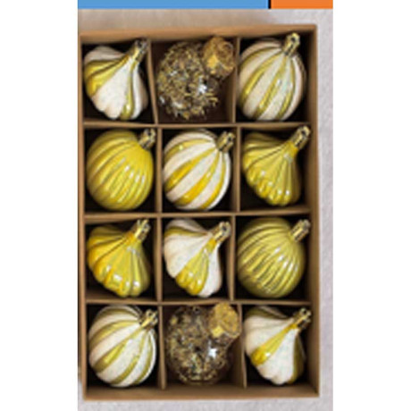 Набор елочных украшений LN28-E33-2 5 см 12 шт Шары ЗОЛОТО