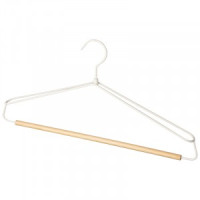 Вешалка-плечики 43см, металл с деревянной перекладиной &quot;Винтаж&quot;, широк.плечи, белый 107896 Рыжий кот