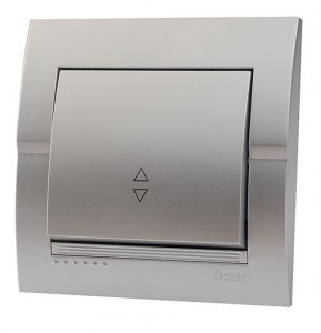 Lezard DERIY выкл. СУ 1 кл. 10А (проходн.) металлик серый