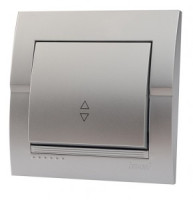 Lezard DERIY выкл. СУ 1 кл. 10А (проходн.) металлик серый