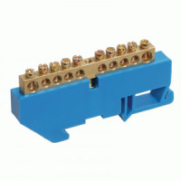 REXANT Шина N &quot;Ноль&quot; (нул.) на DIN-рейку  6x9мм 10 отв. 100A, инд.шк 11-2341