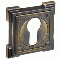 Накладка на цилиндр квадрат. РЕНЦ, бронза античная матовая  INET 19 MAB