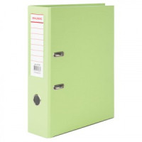 Папка-регистратор BRAUBERG с покрытием из ПВХ, 80 мм, с уголком, лайм (удвоенный срок службы), 22719