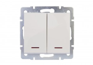 Lezard RAIN мех. выкл. СУ 2 кл. бел. инд. (корпус PC) 703-0288-112
