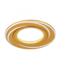 Gauss AL015 св-к встр. MR16 Круг вихрь литой 80(60)x25 Золото/Хром