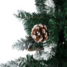 Ель искусственная с заснеженными кончиками и шишками 120см, 276 веток, ПВХ, 26-27