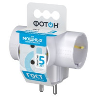 ФОТОН АМ 16-3ТЕ разветвитель (тройник) 3роз. 16А белый, земля (T-образный), арт.12319/22846