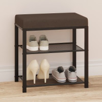 Банкетка Торонто 13S, каркас черный, сиденье серое, 47*30*49см, до 120кг БТ13СЧС под заказ ЗМИ