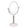ЮНИLOOK Кристал Зеркало настольное на подставке, пластик, стекло, высота 30см, 16х13см, белый