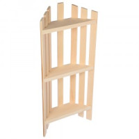 Полка угловая трехъярусная, 76*33*11см, липа, 3325 Банные штучки