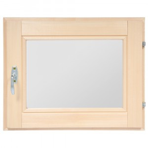 Форточка в парную стеклопакет 40х50см компл ручка/затвор/петли липа 3559 Банные штучки