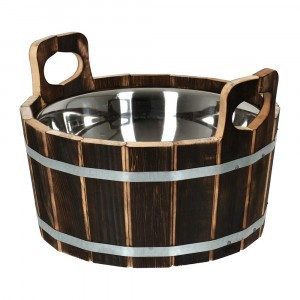 Ушат "шайка", 10л, вставка нерж сталь, липа 33238 Банные штучки