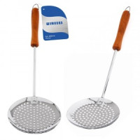 Шумовка хром деревянная ручка AN50-33 Мультидом