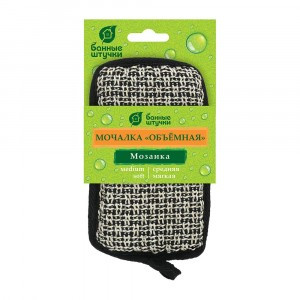 Мочалка хлопковая "Мозаика", 10*17,5*2,5см, объемная 41466, Банные штучки