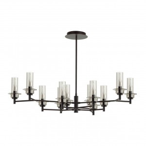 LUMION 6555/12C CLASSI LN25 черн./дымчатый/мет./стекло люстра E14 12x40W 220V MADONNA