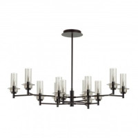 LUMION 6555/12C CLASSI LN25 черн./дымчатый/мет./стекло люстра E14 12x40W 220V MADONNA