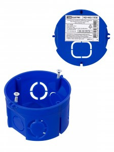 TDM коробка уст. СУ D68х42 для твердых стен, саморезы, без стык.узлов, синяя IP20 инд.шк SQ1402-1938