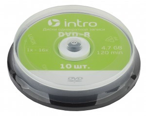 _СНЯТО DVD-R INTRO 16х БОКС 10 шт