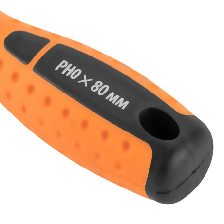 Отвертка "Point", PH0 х 80 мм, CrV, двухкомпонентная рукоятка Sparta