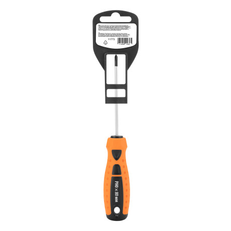 Отвертка "Point", PH0 х 80 мм, CrV, двухкомпонентная рукоятка Sparta