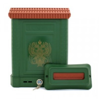 Ящик почтовый ПРЕМИУМ пластиковый внутренний (с накладкой) зеленый (двухглавый орел)  (10)