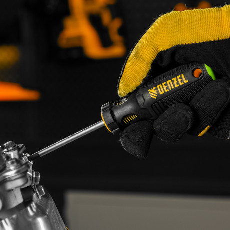 Отвертка PZ1x75 мм, CrV, трехкомпонентная рукоятка Denzel