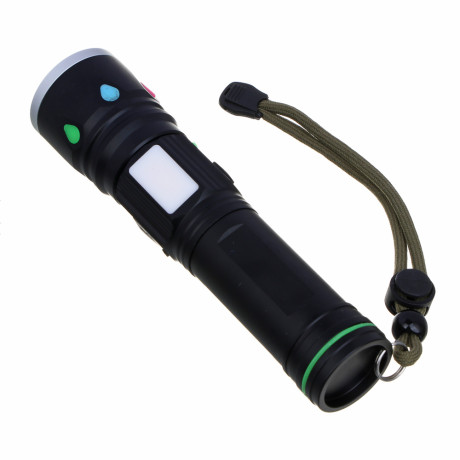 ЕРМАК Фонарь рабочий, LED, 4 режима, фокусировка, металл, съемн.аккум., 143х33 мм,функция Power-bank