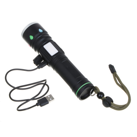 ЕРМАК Фонарь рабочий, LED, 4 режима, фокусировка, металл, съемн.аккум., 143х33 мм,функция Power-bank