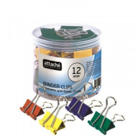 Зажим для бумаг Attache Selection, 51мм, 12 шт, цветные, пласт.уп 723430