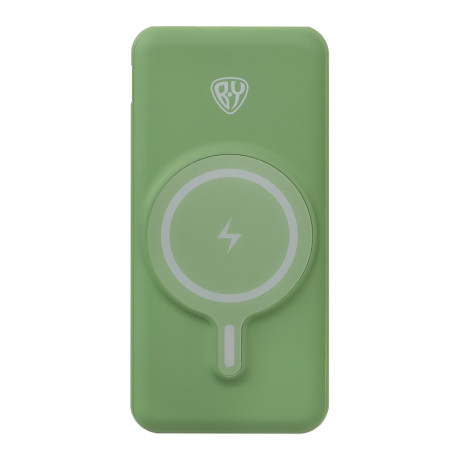 BY Аккумулятор мобильный, 10000мАч, USB/Type-C, Быстрая зарядка QC3.0+PD, 3А, 20W, зеленый