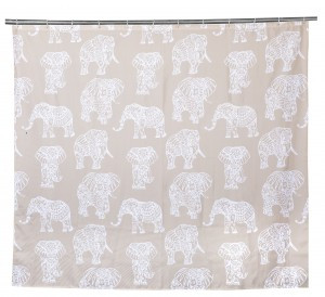 Штора д/ванной Слоны 180(В)*200(Ш)см,12колец,люверсы,полиэст/водоот.проп,утяж-ль 75019 Master House