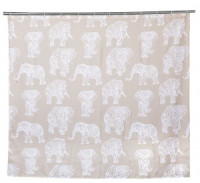 Штора д/ванной Слоны 180(В)*200(Ш)см,12колец,люверсы,полиэст/водоот.проп,утяж-ль 75019 Master House