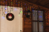 Гирлянда-бахрома ул. ULD-B3010-200/TBK (мерц) 200LED разноцв 3м/32н до 70см 9W соед.6 мод IP67 Uniel