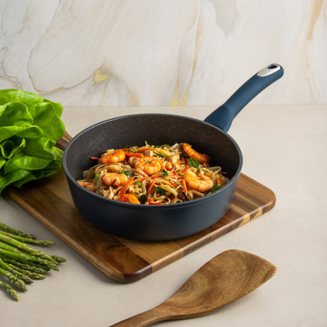 SATOSHI Ривьера Сковорода литая глубокая d24см, антипригарное покрытие мрамор, индукция