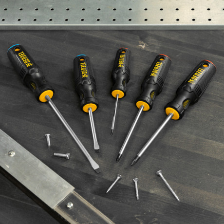 Набор отверток, 5 шт., PH+SL, S2, 3к рукоятка Denzel