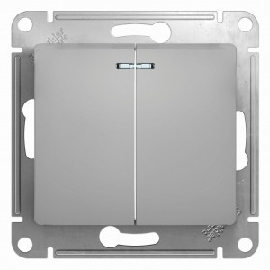 Systeme Electric GLOSSA мех. выкл. СУ 2 кл. алюм. (пл.осн., инд.) GSL000353 (20!)